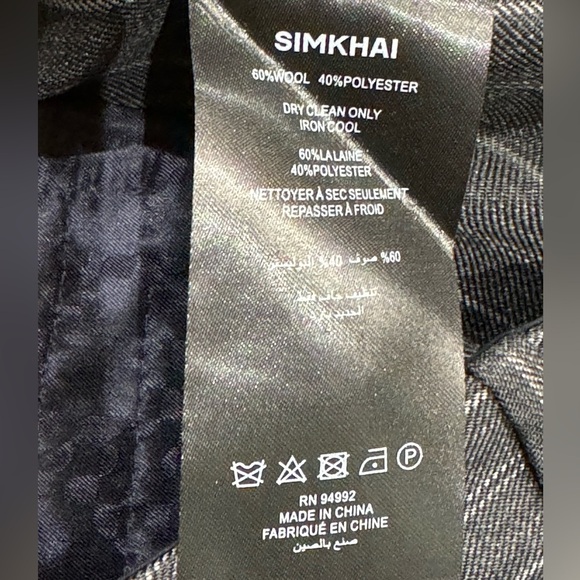 Jonathan Simkhai Sz 4 Vera Crop Pants Grey Pinstripe Menswear Inspired New - Picture 3 of 7